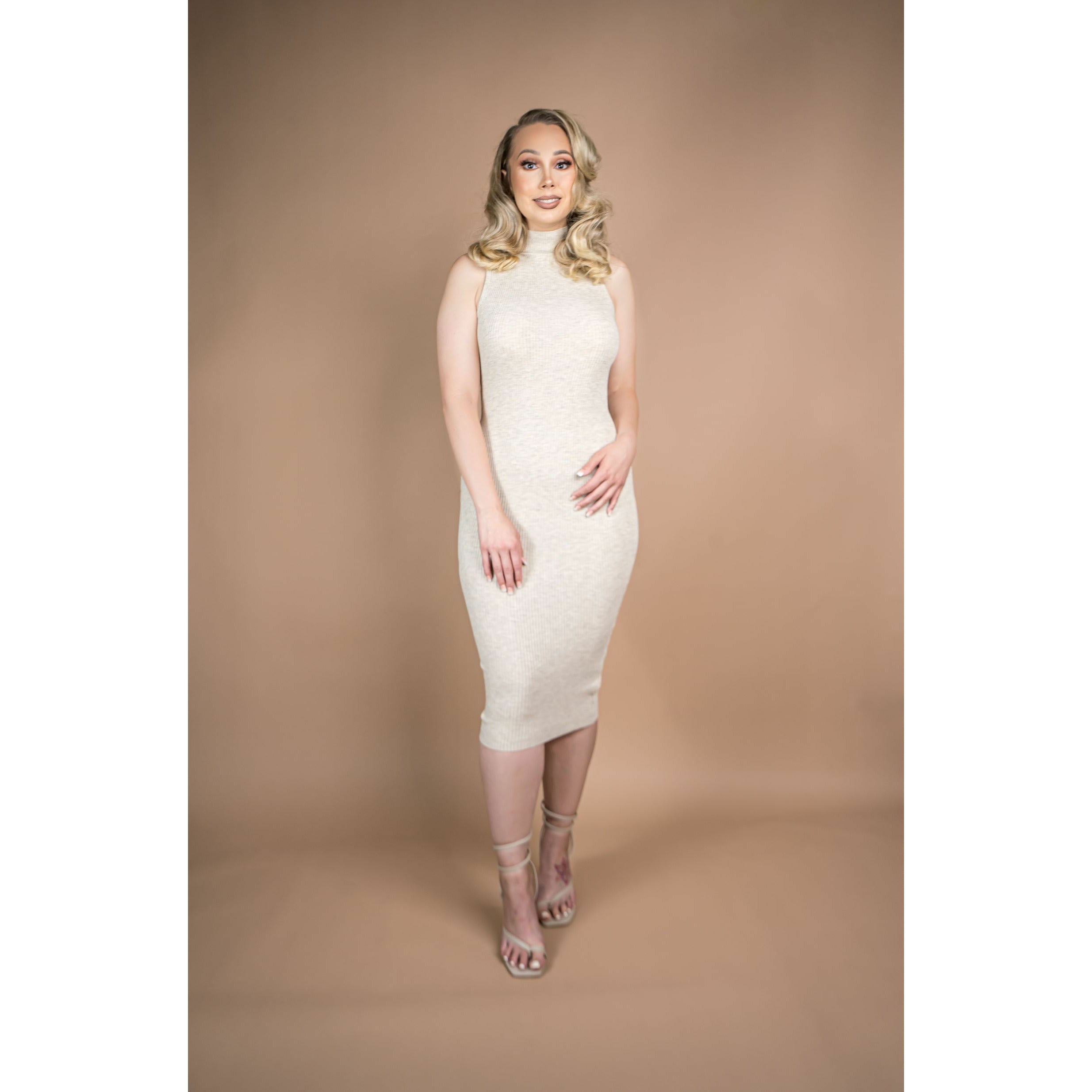 Empower One Piece Midi Dress in Oatmeal