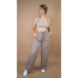 The Samantha Knit Wide Leg Pants in Mocha