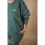 The Beginning of Her Unisex Embroidered Sweatshirt in  Alpine Green